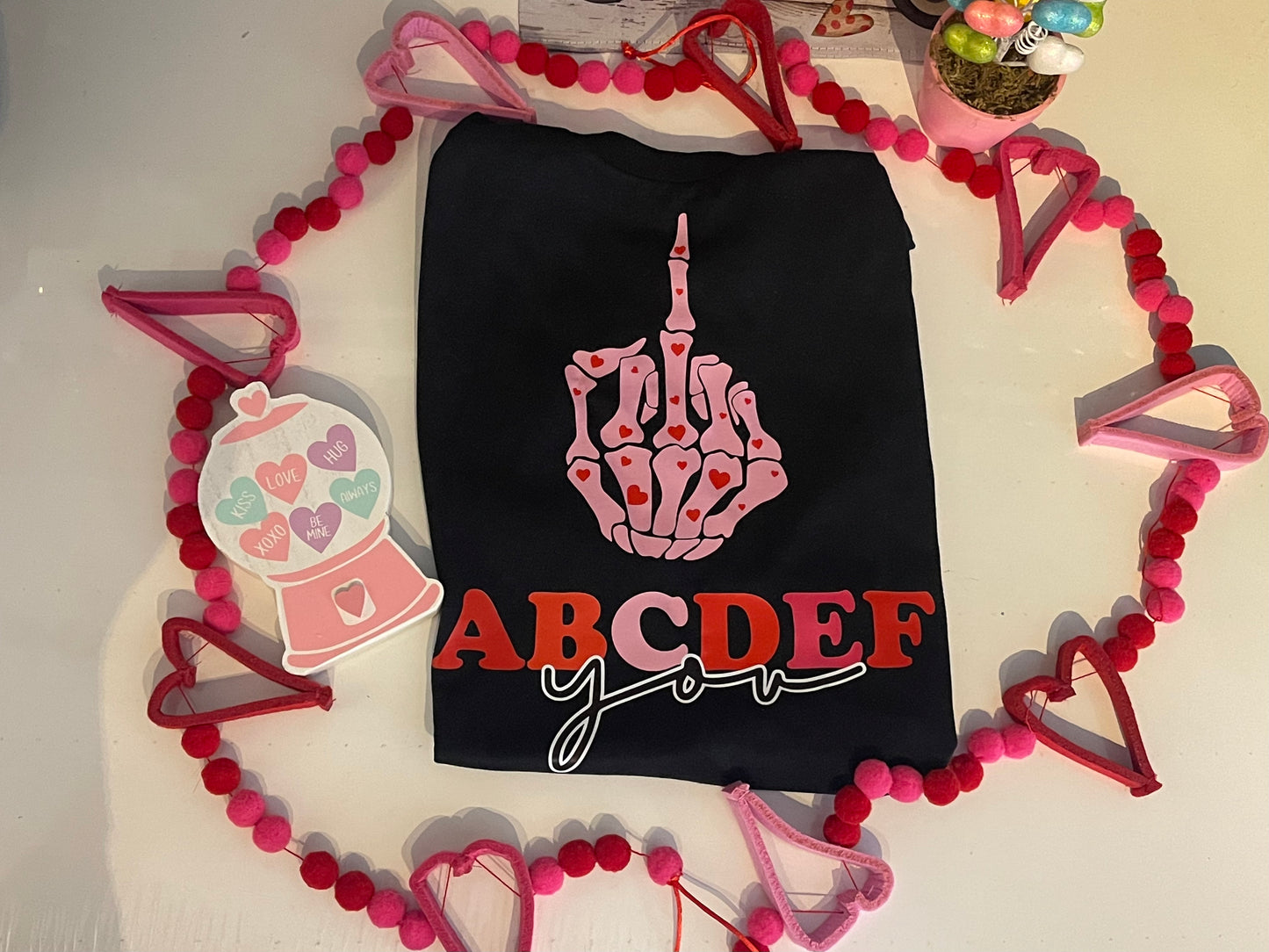 Pink Skeleton ABC FU Crewneck