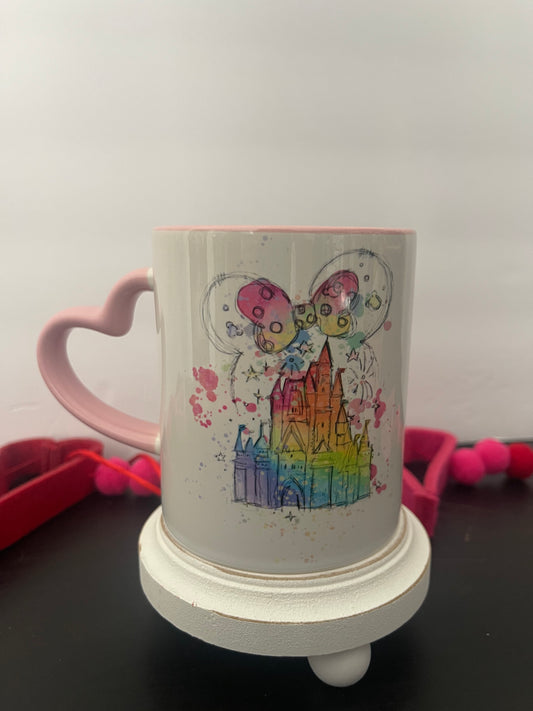 Rainbow Minnie Castle Mug